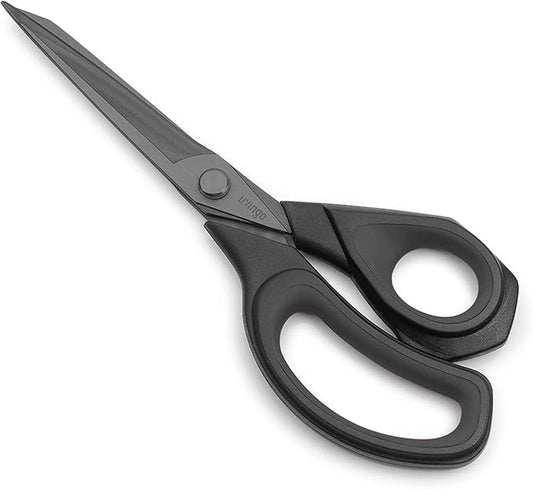 LIVINGO 8.5??Premium Heavy Duty Scissors, Forged Stainless Steel Titanium Coated Sharp Fabric Shears All Purpose for Sewing Tailor Dressmaking Crafting Cutting Leather Home Office Use, Black