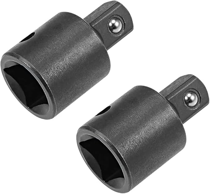 2 Pcs 1/2 Inch Drive (F) x 3/8 Inch (M) Socket Reducer, Female to Male, Cr-V (Black)