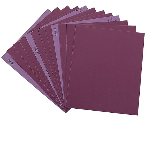 Sandpaper 400 Grit, Wet Dry Sanding Sheets 9 x 11 Inch, Advanced White Fused Alumina Abrasive Sander Paper for Wood Furniture Finishing, Metal Sanding, Automotive Polishing,12-Sheets