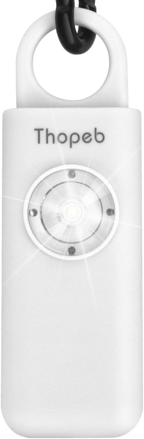 Thopeb?밫he Original Personal Safety Alarm for Women Self Defense ??Elders & Kids Self Defense Keychain Siren ??135dB Loud Siren Bird Sound ??Cute Key Chains Protection (White)