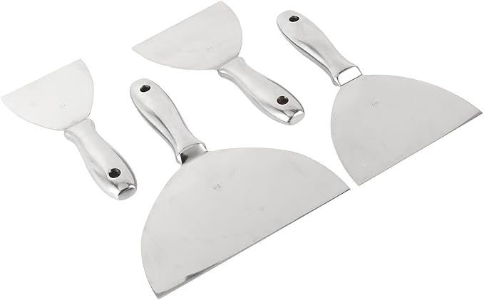 Drywall Repair & Wallpaper Removal Putty Knife Set 7-Piece Stainless Steel Hand Scraper Tool Kit for Applying Putty Plaster DIY Home Renovation Projects