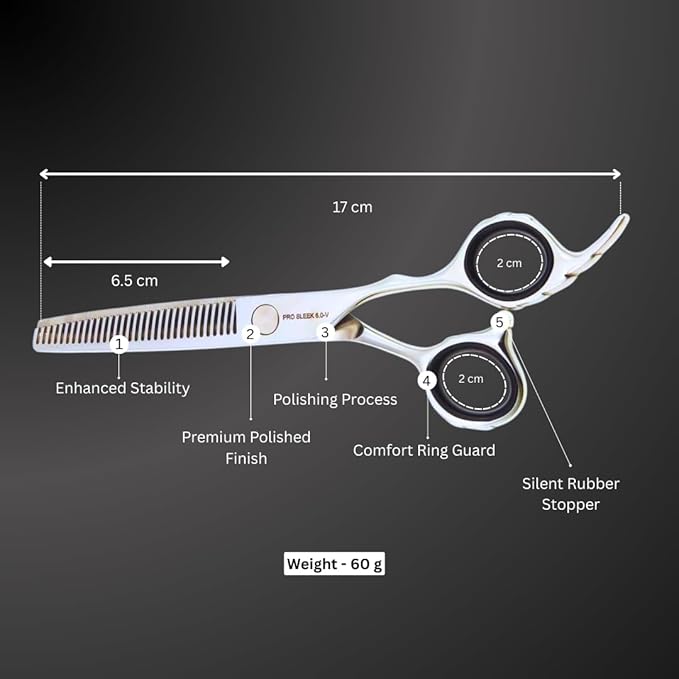 Hair Thinning Scissors ??6" Stainless Steel Blending Shears with 32 Teeth and Ball Bearing Tension Screw ??Razor Edge Thinning Tool for Barbers and Stylists