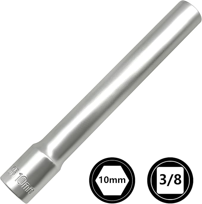 ZKTOOL Deep Metrichex Socket Tool, 3/8-Inch Drive Deep Metric Socket Tool 10MM - Extra Long Deep 120MM