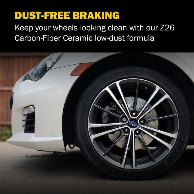 Power Stop Z26-1718 Rear Z26 Extreme Performance Carbon-Ceramic Brake Pads For Cadillac ATS-V | Chevy Camaro SS | Corvette Sting Ray | Ford Mustang Shelby GT350