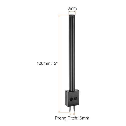uxcell 2 Prong Leather Prong Punch Tool 6mm Steel Prong Row Round Hole Stitching Chisel for Leather Craft