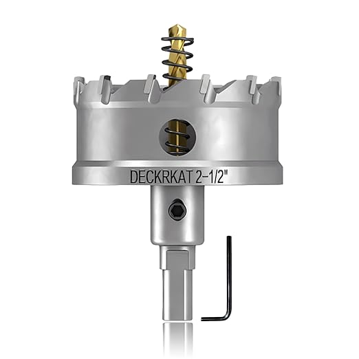 2-1/2" TCT Hole Saw for Hard Metal, Heavy Duty 65mm Tungsten Carbide Tipped Hole Cutter with Spring-Loaded Pilot Drill Bit for Stainless Steel, Metal, Iron, and Plastic