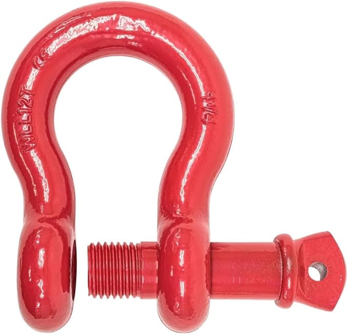 Mytee Products 1-1/8" Anchor Shackle Forged Carbon Steel w/Alloy Screw Pin WLL # 9.50 Ton 19,000 lbs Double Rust Protection Heavy Duty D Ring Shackle for Towing, Rigging & Vehicle Recovery (10 Pack)