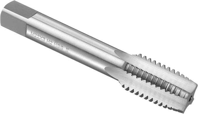 uxcell Hand Plug Tap M22 x 3 H2 Metric Thread Plug Style Taps Straight Flute Screw Tapping Threading Tool High Speed Steel HSS6542