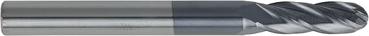 CME 5 pcs Micrograin Carbide End Mills, Ball Nose, TiAlN Coated, 15/64" Mill Diameter, 3/4" Length of Cut, 2 1/2" Overall Length, 4 Flute, Center Cutting