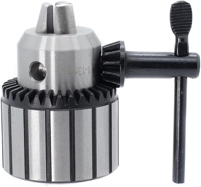 Drill Chuck JESTUOUS JT33 Key Type 1/2 Inch(1-13mm) with MT1 MT2 Morse Taper Arbor Adapter Heavy Duty Chucks