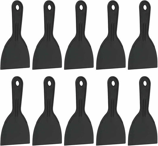 HARFINGTON 10pcs Putty Knife Scraper 4" Width Flexible Plastic Putty Knife Paint Scraper Tool for Taping Drywall Spreading Painting Wall Scratching Black