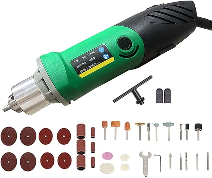 480W Rotary Tool Power Electric Die Multi-function Grinder Carver Set, 6 Step Variable Speed Adjustment, 30000RPM