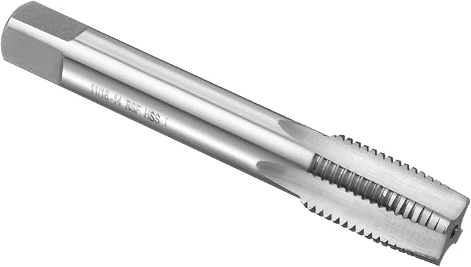uxcell Hand Taper Tap 11/16"-14 BSF Thread Taper Style Taps Straight Flute Screw Tapping Threading Tool High Speed Steel HSS6542