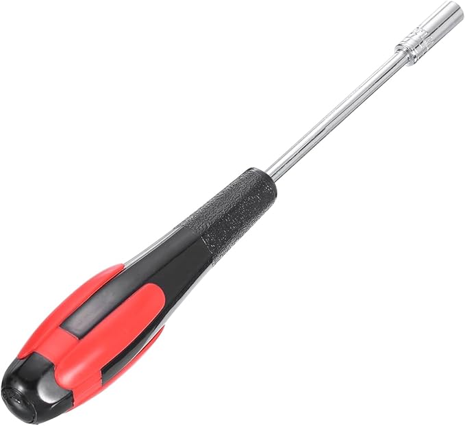 HARFINGTON Metric Nut Driver 4.5mm Dia 75mm Shank Non-Magnetic 6 Point Hex Socket Screwdriver with Non-Slip Handle for Tightening and Loosening Fasteners