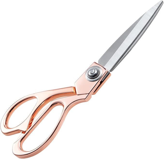 Rose Gold 8" Sharp Tailor Scissors Leather Fabric Scissors Stainless Steel Professional Heavy Duty Clothing Dressmaking Shears Tailor Sewing Fabric Craft Cutting