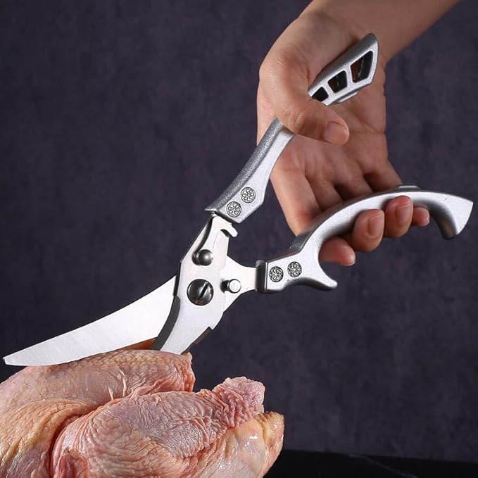 Poultry Shears, Heavy Duty Kitchen Scissors with Non-Slip Handles, Stainless Steel All-Purpose Kitchen Shears for Chicken/Meat/Fish, Seafood Cutting, Dishwasher Safe and Anti-Rust Scissors
