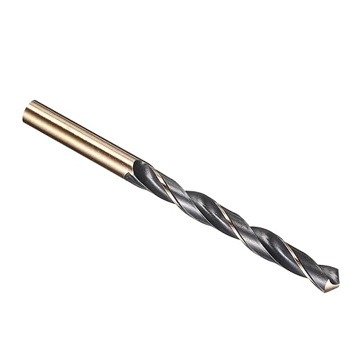 PATIKIL 10mm Drill Bit, Jobber Straight Shank 4341 High-Speed Steel 118째 Black and Gold Finish for Medium-Hard Metal Steel Acrylic - 1 Pack