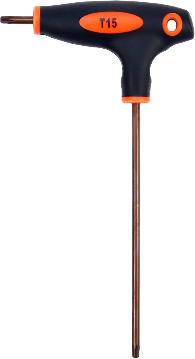 Antrader T15 Torx Screwdriver,Anti Tamper Proof Torx Key,S2 Steel T-Handle Dual End Wrench-1Pcs
