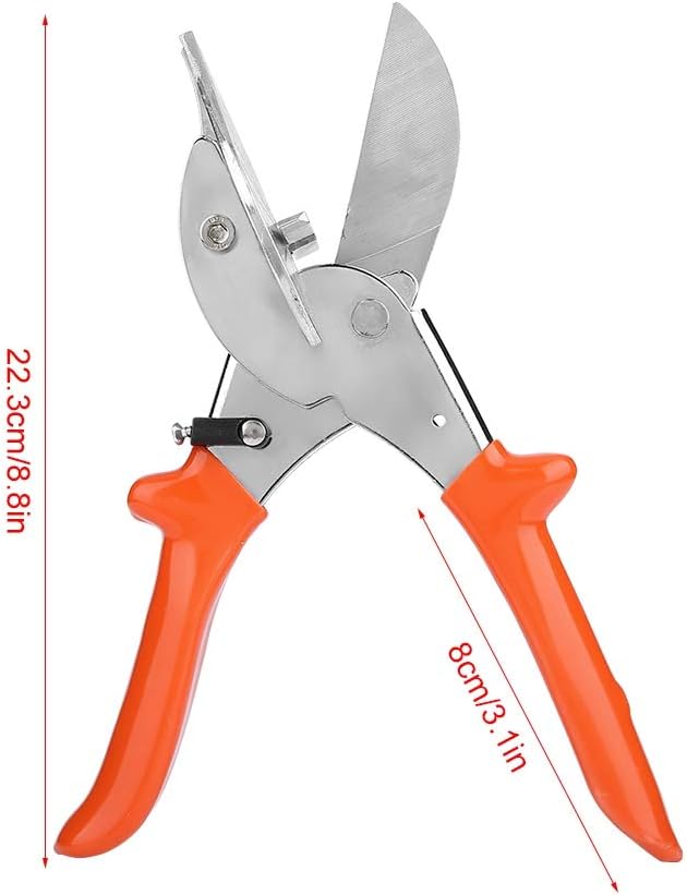 Adju Angle Scissors Shear with SK5 Blade Lock Buckle Design for Rubber Strip Cutting (Adju angle shears (orange handle))