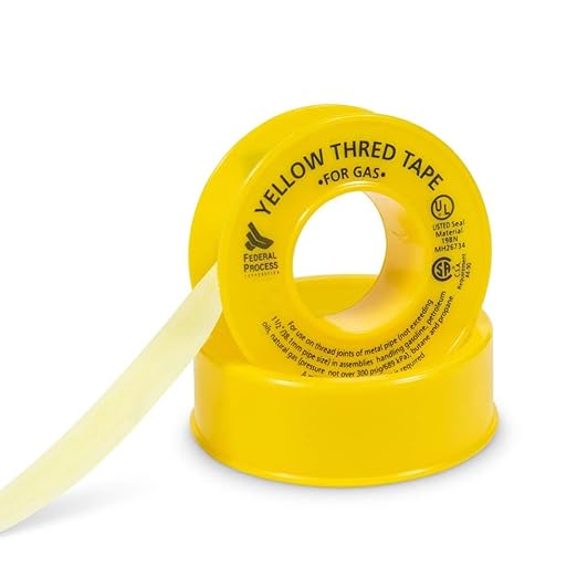 Gasoila Yellow PTFE Thread Seal Tape ??Professional-Grade, 1/2 Inch x 260 Inch, High-Density Thread Tape for Gas Lines??Leak-Proof Seal, Non-Toxic