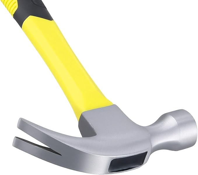 HAKZEON 3 PCS 8/16/24oz Claw Hammers, Nailing Hammer with Shock Absorption handle, Screw Thread Steel Head Rip Claw Hammer framing hammer for Repairing Furniture Assemble