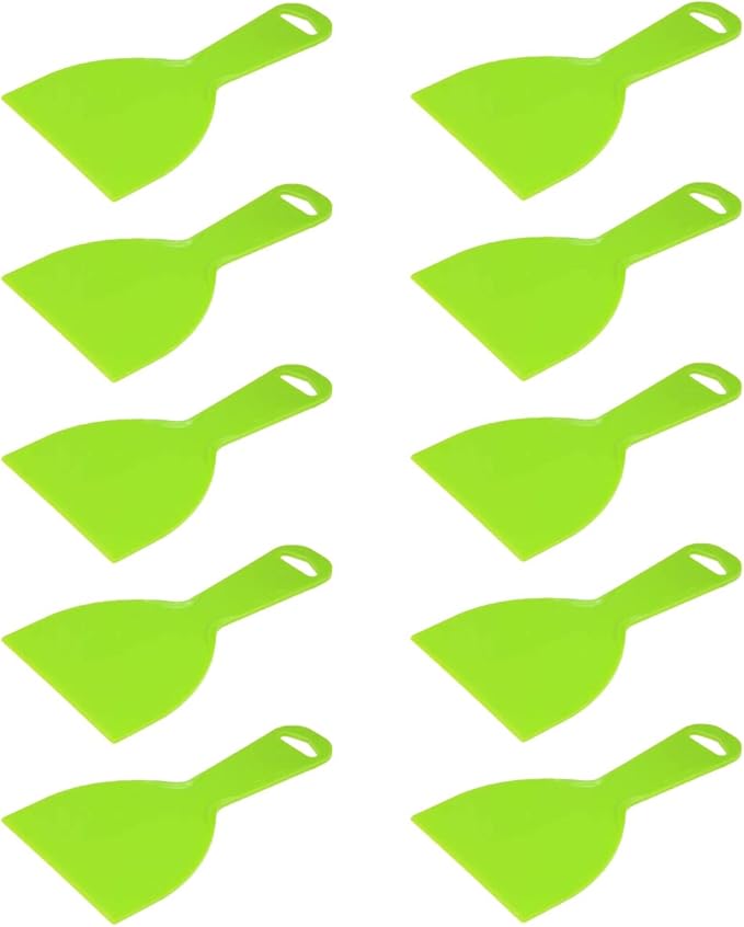 10Pcs Putty Scraper 4" Plastic Flexible Putty Knives,Large Size Pack,Disposable Spreader Flexible Plastic Paint Scraper Tool for Spackling, Taping Drywall Wall Painting (4" - 10Pack)