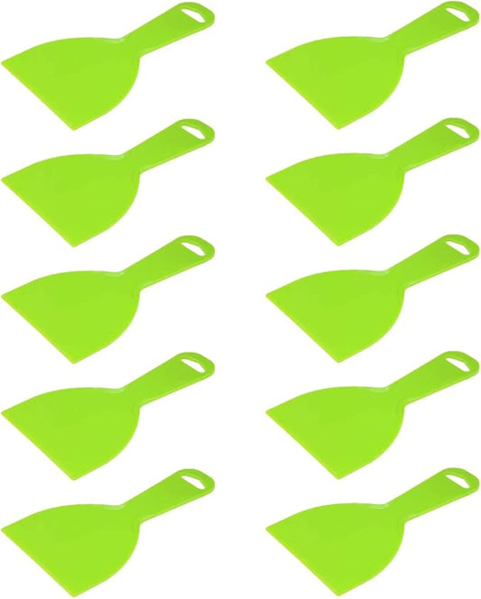 10Pcs Putty Scraper 4" Plastic Flexible Putty Knives,Large Size Pack,Disposable Spreader Flexible Plastic Paint Scraper Tool for Spackling, Taping Drywall Wall Painting (4" - 10Pack)