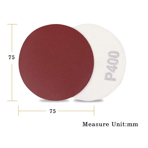 SPEEDWOX Hook and Loop Sanding Discs 100pcs 3 Inch 400 Grit Sandpaper for Wood Drill Grinder Rotary Tools No Hole