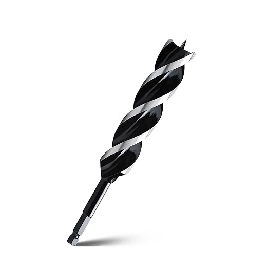 1-1/5'' x 10'' Auger Drill Bit for Wood, Hex Shank Tri Flute Ship Auger Long Drill Bit for Soft and Hard Wood,Tree Stump,Plastic,Drywall and Composite Materials