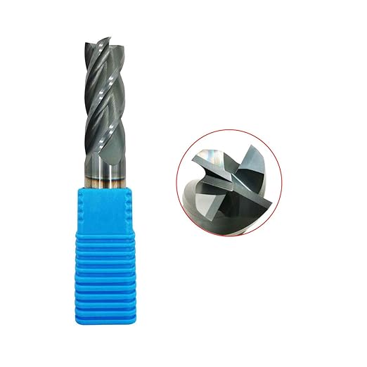 Carbide Square End Mill, HRC 45 Deg Single End 4 Flute AlTiN Coating Mill Bits (5, 3/4 in)