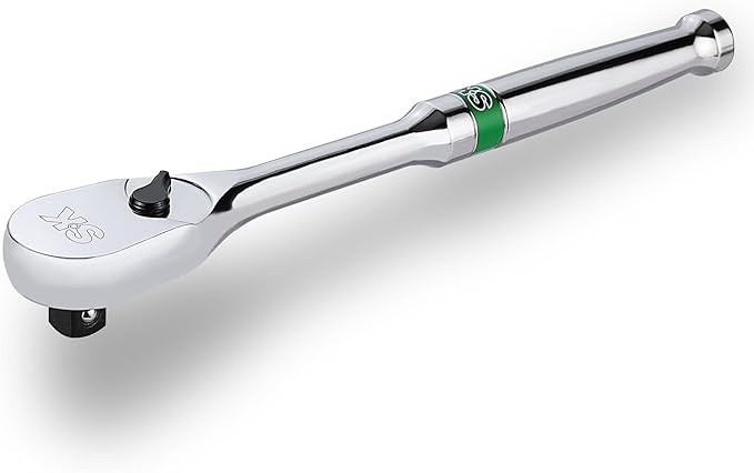 SK 3/8" Drive Ratchet Handle, Pear Head, 90-Tooth Ratchet, Alloy Steel, with Contoured Handle