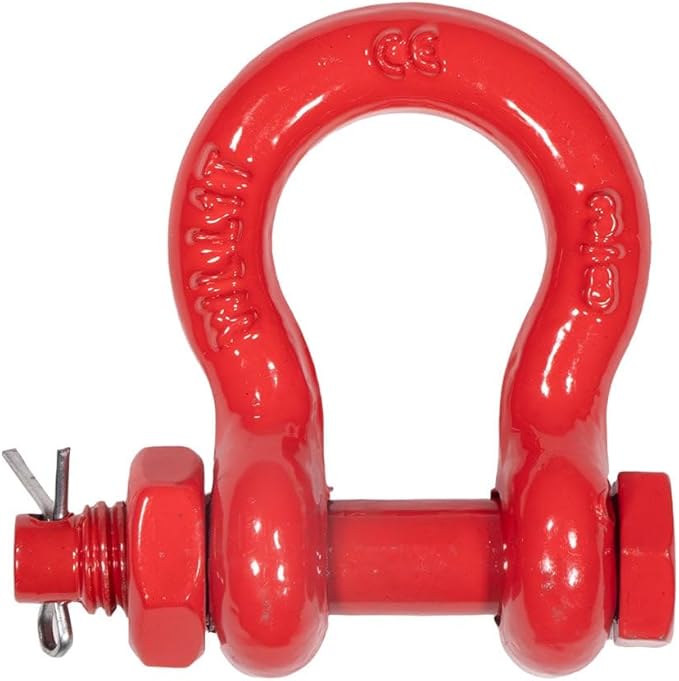 Mytee Products 20Pcs 3/8" Anchor Shackle Forged Carbon Steel w/Safety Screw Pin Load Limit 2,000 lbs Double Rust Protection Heavy Duty D Ring Bolt Type Shackle for Towing, Rigging, Vehicle Recovery