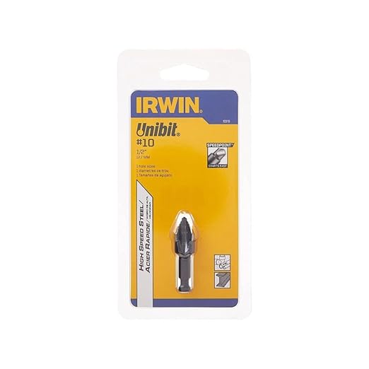Irwin Tools IRWIN Unibit Drill Bit, Single Hole Size, 1/2-Inch (10310)