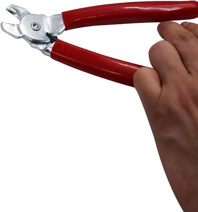 HARDK Hog Ring Pliers set Angled with 500PCS Galvanized Hog Rings - Perfect for Furniture Upholstery, Auto Upholstery, Plastic Meat & Sausage Casings