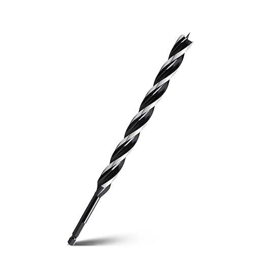9/16'' x 12'' Auger Drill Bit for Wood, Hex Shank Tri Flute Ship Auger Long Drill Bit for Soft and Hard Wood,Tree Stump,Plastic,Drywall and Composite Materials