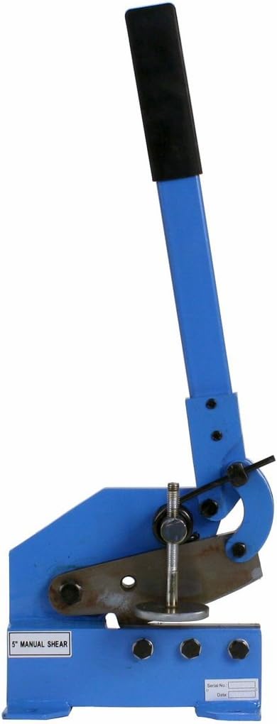 Erie Tools 5" Benchtop Manual Plate Shear ??Cuts Sheet Metal, Rebar, Carbon Steel, Round Stock ??Heavy-Duty Hand Plate Cutter