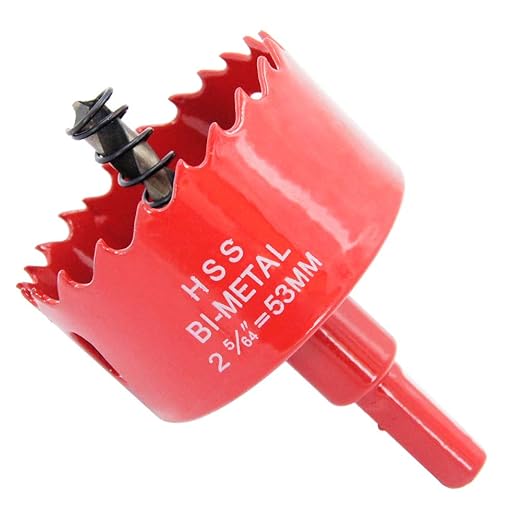 Hole Saw Drill Bit LAIWEI HSS Hole Cutter with Arbor for Wood(2-3/32"(53mm Hole Saw))