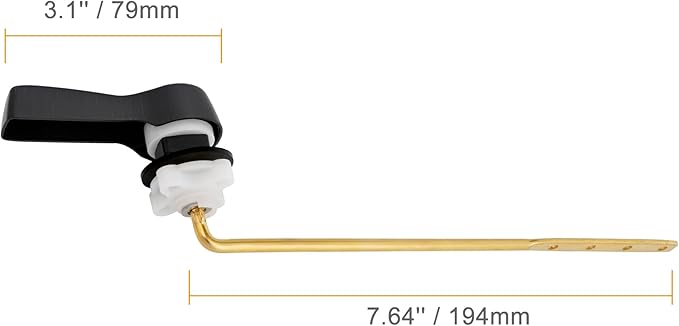 Hibbent 2 Pack Universal Front Mount Toilet Handle Tank Flush Lever Replacement Handle with 2 Pieces Stainless Steel Flapper Chains for Most Front Mount Toilets- Oil-Rubbed Bronze Finish