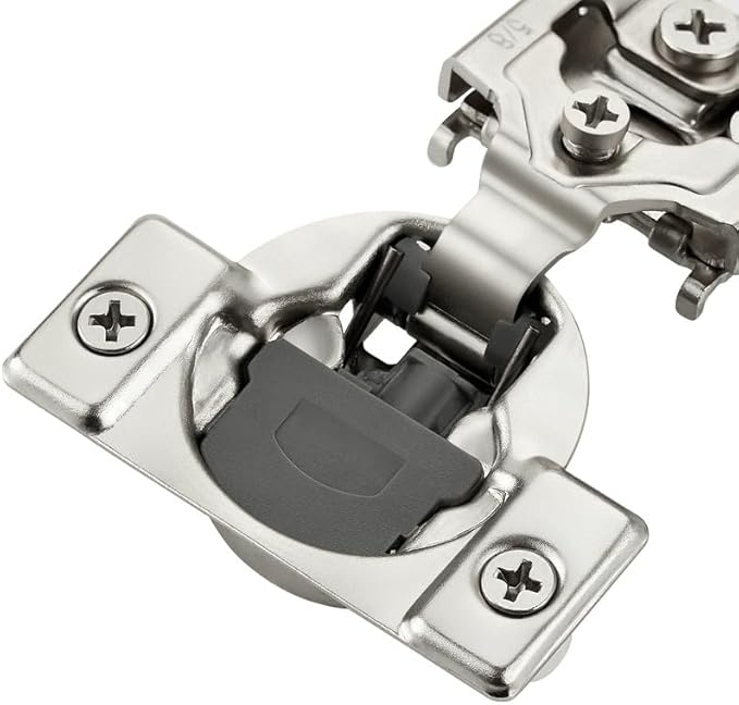 Ravinte 5/8 Inch Overlay Cabinet Hinges - 10 Pack (5 Pairs) Soft Close Hidden Door Hinges for Kitchen - Stainless Steel Adjustable Hardware, Satin Nickel