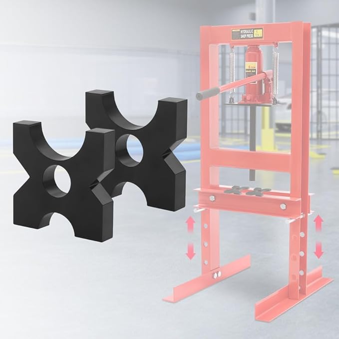1 Pair of Arbor Press Plate H Frame Hydraulic Shop Press Plates 32Ton Hydraulic Press Accessories with 4 Notch for Workshops, Factories, Production Rooms, Laboratories (5 * 5 * 1 in)