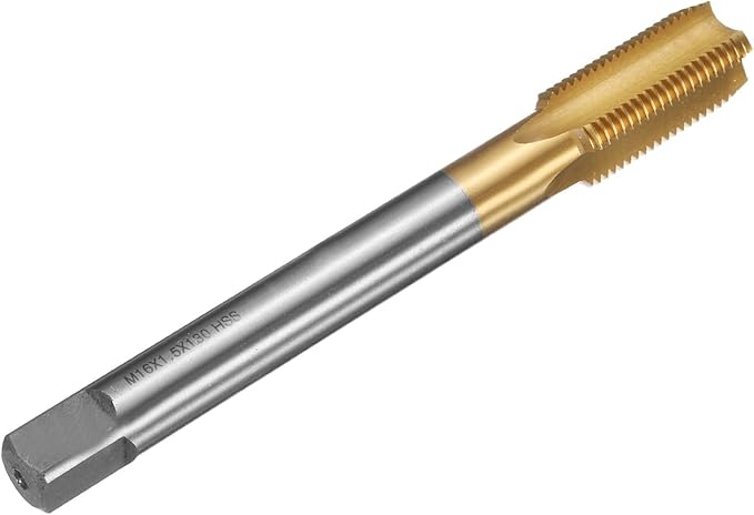 uxcell Metric Thread Tap M16 x 1.5 H2 130mm Straight Flute Screw Thread Milling Machine Taps Threading Tapping Repair Tool