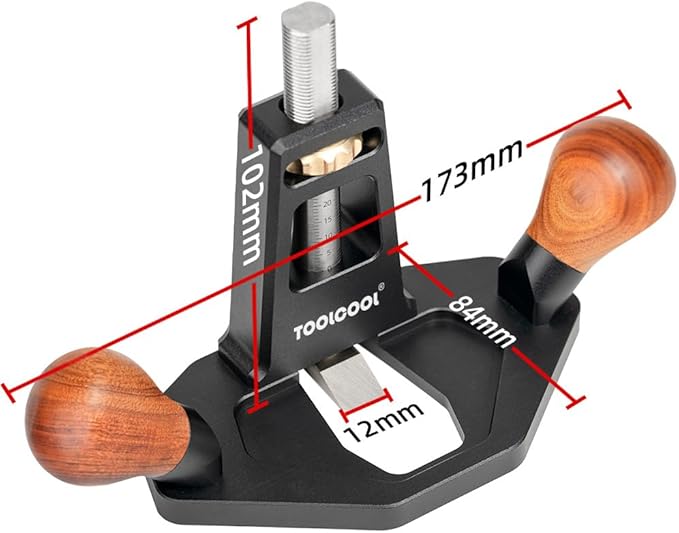 TOOLCOOL Router Plane Handheld Woodworking Tool Simple and Effective Plow Plane for Tuning Joinery Cutting Grooves Mortise (Wood Grip)