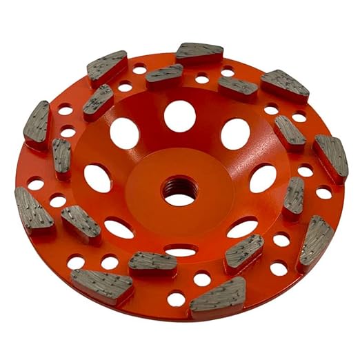 5" High Performance Diamond Grinding Wheels for Aggressive Concrete, Paint, Epoxy, Mastic & Coating Removal, #20 Grit, 18 Segments, 5/8"-11 Threaded Arbor