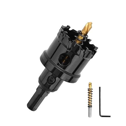 39mm竊?1.53 inch 竊?Carbide Hole Saw,Metal Steel Hole Saw,Stainless Steel Drill Bit, Hole Cutter for Stainless Steel,Sheet Metal and Iron,Black (39mm竊?1.53 inch 竊?