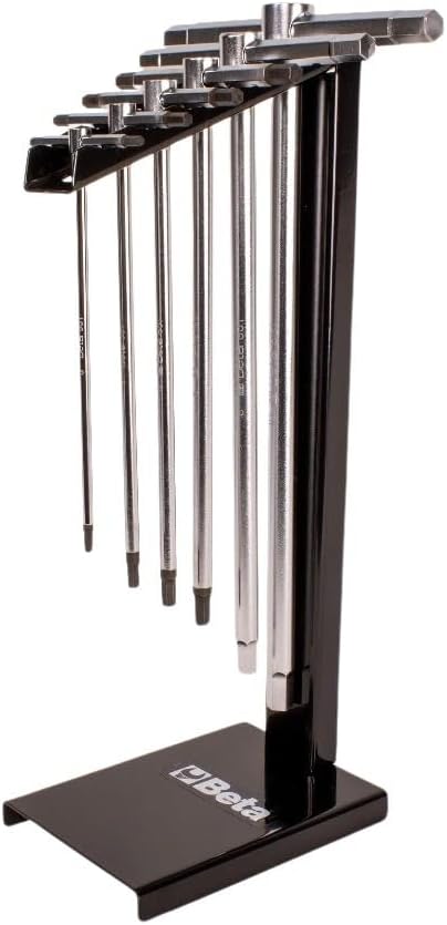 Beta 951/SP6 Sliding T-Handle Hex Key Wrench Set | 6-Piece Metric Allen Wrenches (3mm to 10mm) | High Torque & Fast Spinning T-Handle Design | Calibrated Hex Ends | Storage Rack| Made in Italy