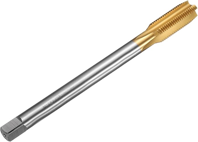 uxcell Metric Thread Tap M12 x 1.25 H2 130mm Straight Flute Screw Thread Milling Machine Taps Threading Tapping Repair Tool