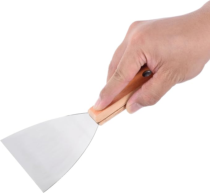 PATIKIL 5" Putty Knife, Carbon Steel Blade Scraper Tool with Wooden Handle for Repairing Wall Paint Stripping Removing Wallpaper