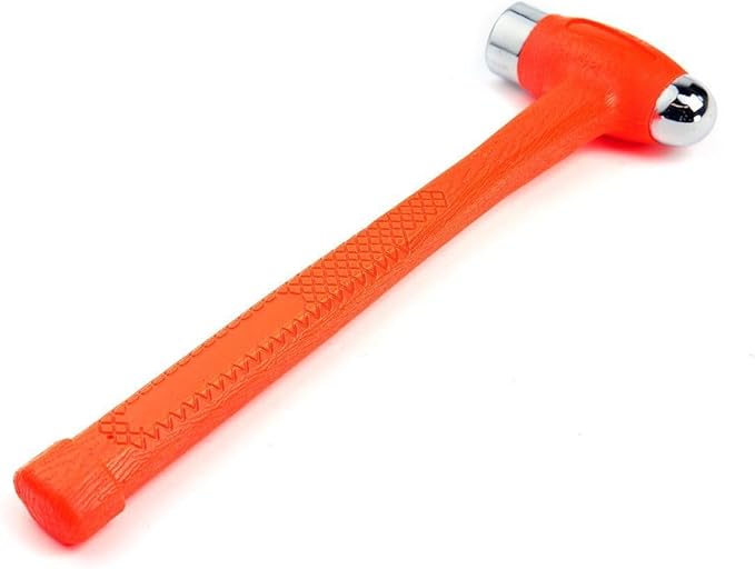 XtremepowerUS 4-Piece Dual Head Dead Blow Hammer 1-Pound Head Ball Peen Blow 16oz Non-Slip Handle, Orange