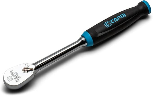 Capri Tools 1/2 in. Drive Fine 90-Tooth Ratchet, Ergonomic Soft Grip, 11 in. Long