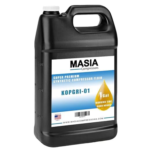 KOPGRI-01 Masia Compressors Lubricant, Premium Synthetic PAG Base, 1 Gallon Jug